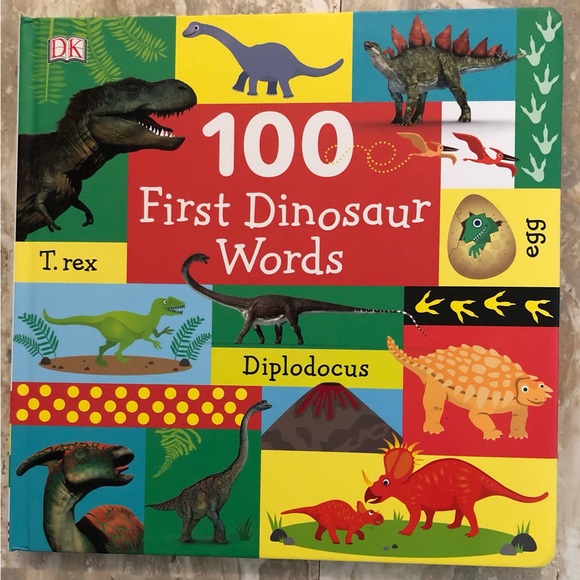 DK Book - “100 First Dinosaur Words” with 46 Plastic Dinosaurs of Various Sizes - Picture 2 of 9